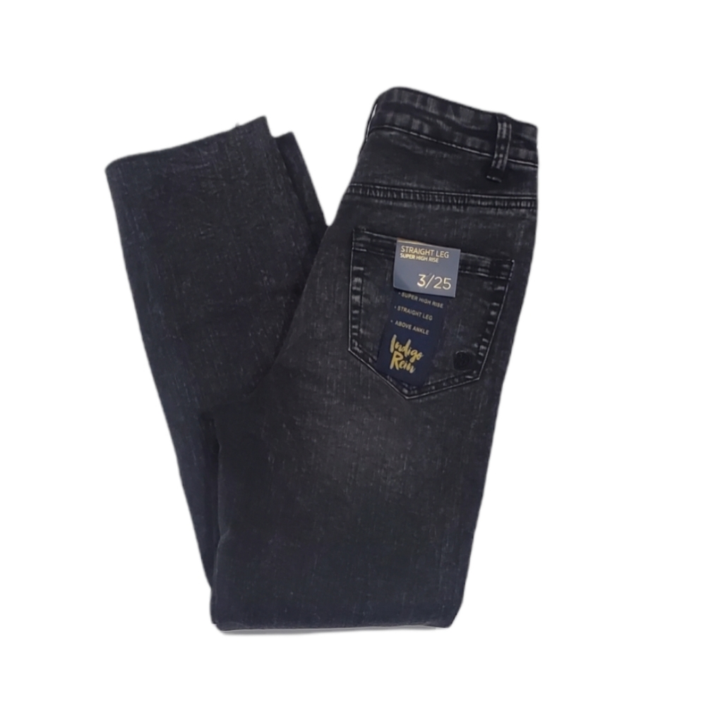 NWT Indigo Rein Straight Leg Super High Rise Above Ankle Jeans 3/25